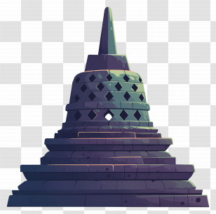 Borobudur - Ancient Stone Stupa Illustration Transparent PNG