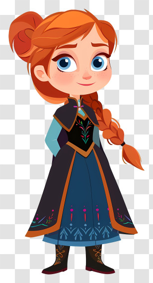 Frozen Anna Princess - Cute Cartoon Princess Character Transparent PNG
