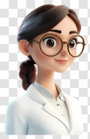 Female Scientist - Animated Scientist Character Transparent PNG