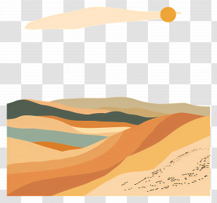 Sahara Desert - Stylized Desert Landscape Illustration Transparent PNG