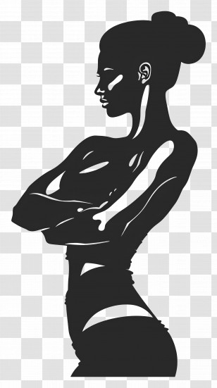 Strong Woman Silhouette - Silhouette Of Woman In Profile Transparent PNG