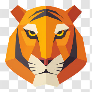 Tiger Logo - Geometric Tiger Head Icon Transparent PNG