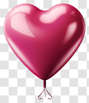 Heart - Pink Heart Balloon For Romantic Celebrations Transparent PNG