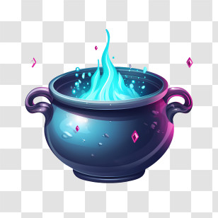 Poison Cauldron - Magical Cauldron With Glowing Potion Transparent PNG