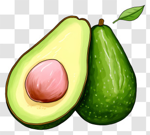 Avocado - Green Avocado With Seed Transparent PNG