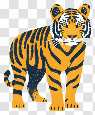 Tiger - Striped Tiger Illustration Transparent PNG