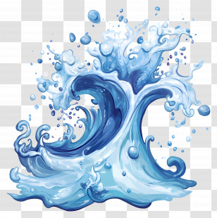 Water Icon - Dynamic Water Splash Illustration Transparent PNG