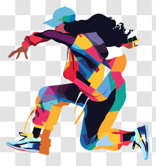 Street Dancer - Colorful Hip-Hop Dancer Illustration Transparent PNG