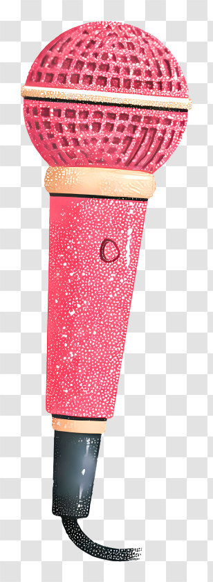 Glitter Microphone - Sparkling Pink Microphone Transparent PNG