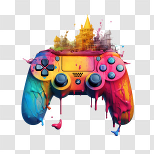 Video Games Day - Colorful Game Controller Art Transparent PNG
