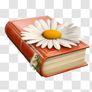 National Dictionary Day - Book With Daisy Flower Decoration Transparent PNG