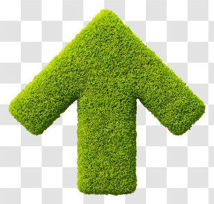 Mossy Upward Arrow - Green Arrow Symbolizing Growth Transparent PNG