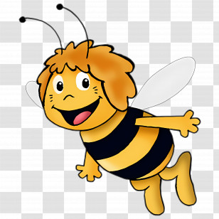 Maya The Bee - Happy Cartoon Bee Character Transparent PNG