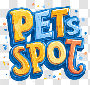 Pets Spot - Colorful PETS SPOT Logo Text Transparent PNG