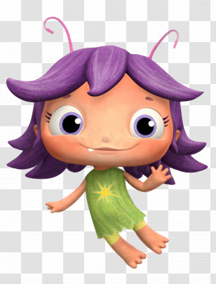 Wallykazam - Adorable Purple-Haired Cartoon Character Transparent PNG