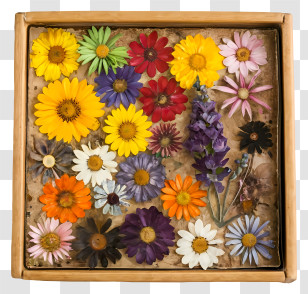 Dried Flowers - Box Of Pressed Flowers Transparent PNG