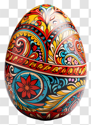 Easter Egg - Decorative Easter Egg With Patterns Transparent PNG