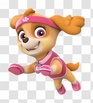 Paw Patrol - Cartoon Puppy Character In Pink Athletic Outfit Transparent PNG