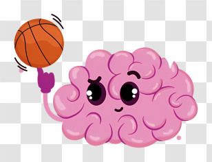 Cartoon Brain - Brain Cartoon Playing Basketball Transparent PNG