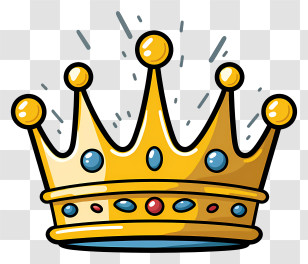 Crown - Golden Jeweled Crown Illustration Transparent PNG