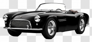 Black Convertible Car - Black Sports Car Convertible Transparent PNG