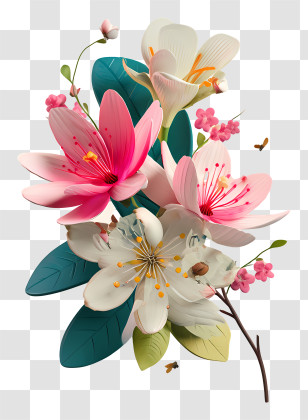 Spring Flowers - Colorful Flowers In Bloom Transparent PNG