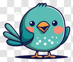 Cute Blue Bird - Adorable Cartoon Blue Bird Illustration Transparent PNG