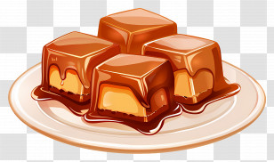 Toffee Caramel - Plate Of Caramel Covered Candies Transparent PNG