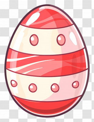 Easter Egg - Striped Easter Egg Cartoon Illustration Transparent PNG