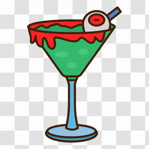 Halloween Cocktail - Spooky Green Halloween Cocktail Illustration Transparent PNG
