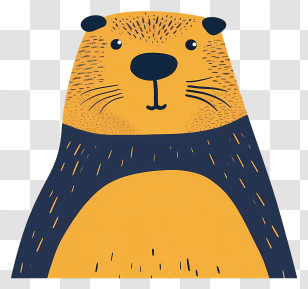 Cartoon Groundhog - Yellow And Blue Otter Illustration Transparent PNG