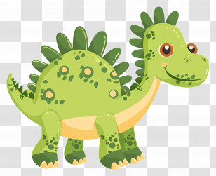 Cartoon Dinosaur - Cute Green Cartoon Dinosaur Illustration Transparent PNG