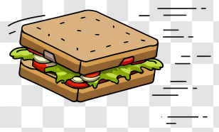 Sandwich - Fast-moving Sandwich Illustration Transparent PNG