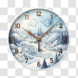 Winter Time - Winter Scene Clock Transparent PNG