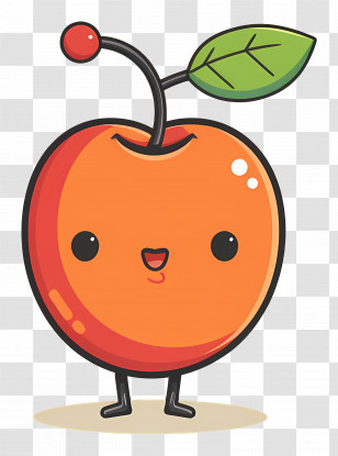 Cute Cherry - Smiling Cartoon Orange With Cute Expression Transparent PNG