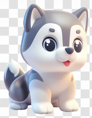 Husky Puppy - Cute Husky Puppy Illustration Transparent PNG