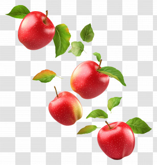 Falling Apples - Cluster Of Red Apples Illustration Transparent PNG
