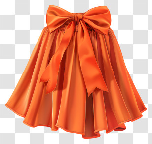 Skirt - Stylish Orange Bow Skirt Illustration Transparent PNG