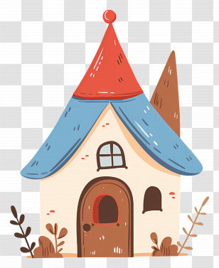 Cute House - Whimsical Doodle House Illustration Transparent PNG