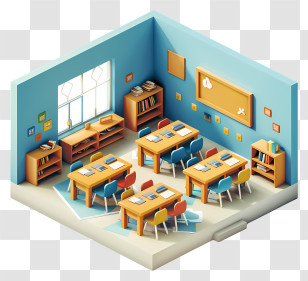 Classroom - Bright And Organized School Classroom Design Transparent PNG