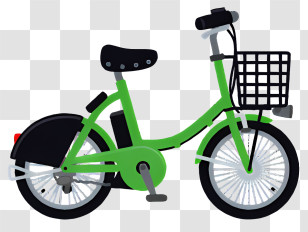 Bicycle - Eco-Friendly Green Bicycle Illustration Transparent PNG