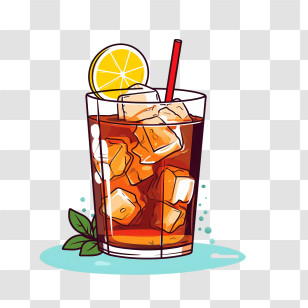 Ice Tea
 - Glass Of Iced Tea With Lemon Slice Transparent PNG
