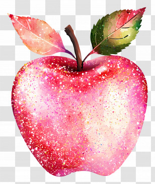 Apple Glitter - Bright And Sparkly Red Apple Illustration Transparent PNG