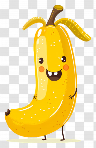 Cartoon Banana - Smiling Cartoon Banana Illustration Transparent PNG