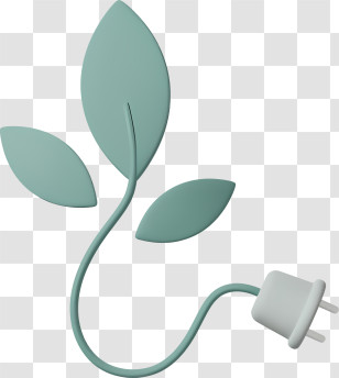 Electric Plug - Eco-friendly Plug With Leaves Transparent PNG