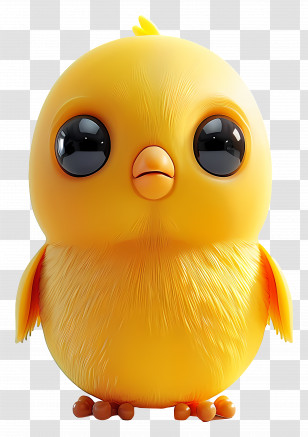 Yellow Bird - Adorable Cartoon Yellow Chick Transparent PNG