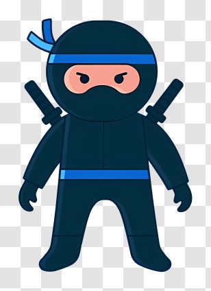 Lego Ninja - Ninja With Blue Belt And Dual Swords Transparent PNG