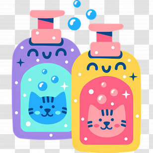 Shampoo - Cute Soap Bottles Illustration Transparent PNG