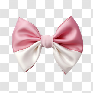 Bow Day - Pink And White Decorative Bow For Gifts Transparent PNG
