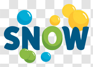 Snow Logo - Colorful Snow Text Logo Transparent PNG